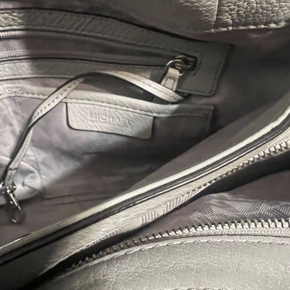 Michael Kors Gray Leather Satchel Bag - Picture 6 of 13